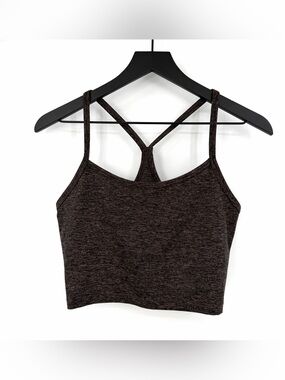 AERIE Recharge Crop Tank Heather Black Purple M
